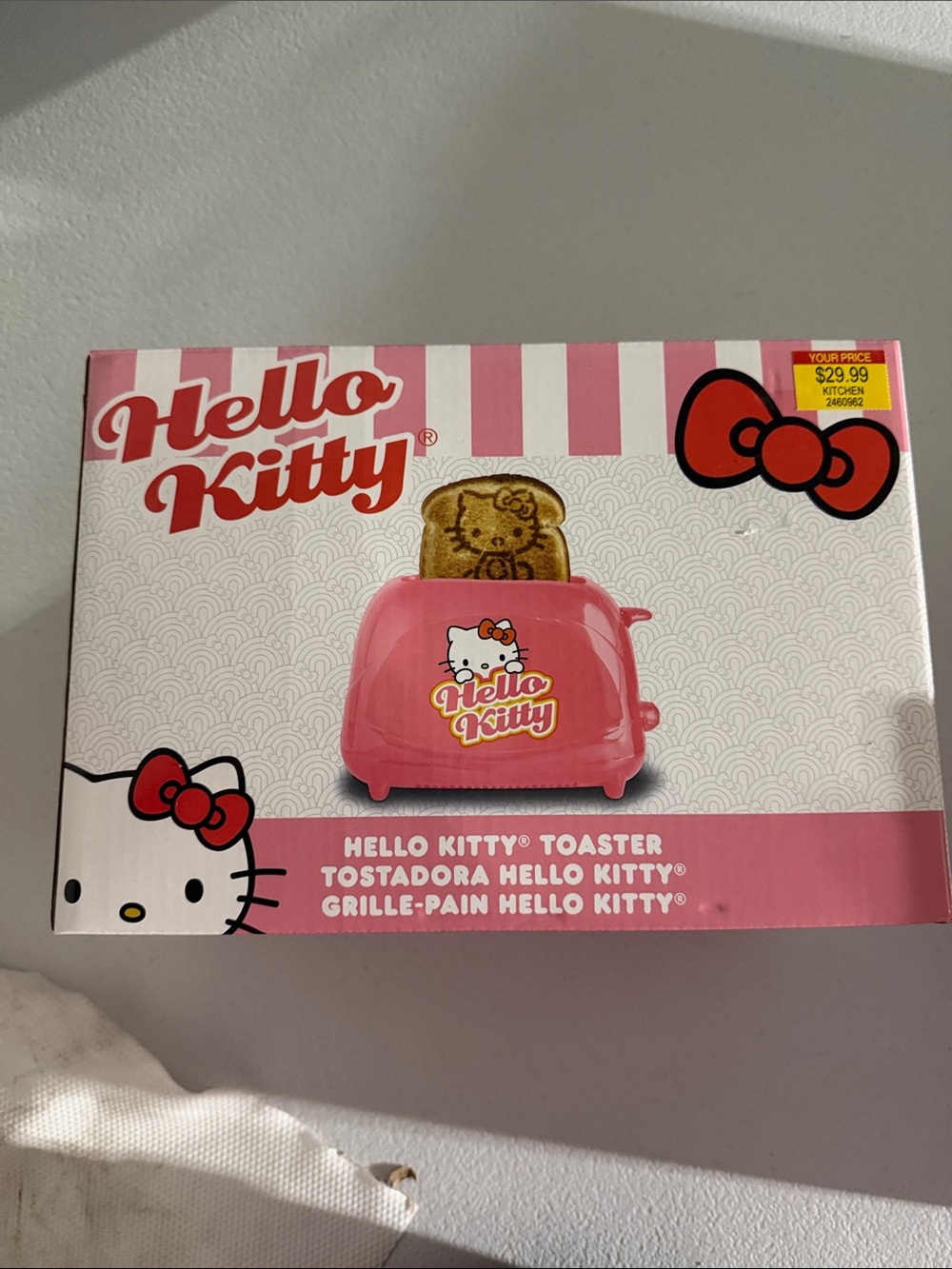 Hello Kitty Pink Retro Toaster with Character Logo